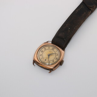 A 9ct yellow gold Ingersoll Legion wristwatch with seconds at 6 o'clock, 28mm, (not working)  