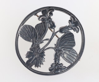A Georg Jensen Moonlight Blossom silver brooch designed by Arno Malinowski numbered 283, 55mm 