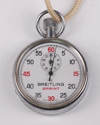 A steel cased Breitling Sprint stop watch 5cm (in working order) 