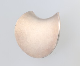 A Georg Jensen silver scroll brooch designed by Nana Ditzel, numbered 358