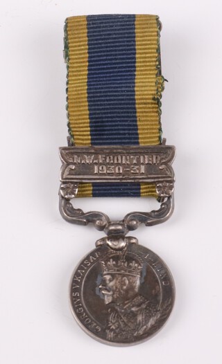 An India General Service miniature medal 1909, 1 bar North West Frontier 1930/31, unnamed 