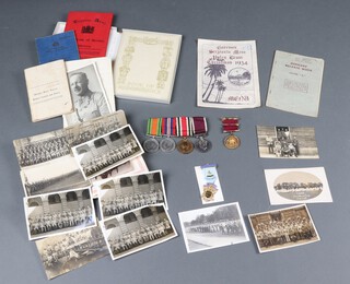 A group of 4 medals to 1859201 Staff Sergeant later Major Walter Richard Cook Betts (1905-1974), Royal Engineers and City of London Special Constabulary, comprising Defence War Medal, Elizabeth II Issue Special Constabulary Long Service Good Conduct medal, George VI issue Army Long Service Good Conduct medal with bar Regular Army, together with a gilt metal Royal Engineers Chatham Chapter Past Z jewel, an Army Football Association Referees badge, a George V 3rd Class Certificate of Education dated 1919, together with a 2nd Class certificate dated 1920, a Regular Army Certificate of Service Straits Settlements driving licence, a photograph of the recipient in uniform and other photographs, etc 