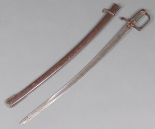 A Victorian Heavy Cavalry Trooper's sabre with 84cm blade, complete with scabbard