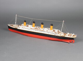 A scratch built model of The Titanic 25cm x 106cm x 13cm 