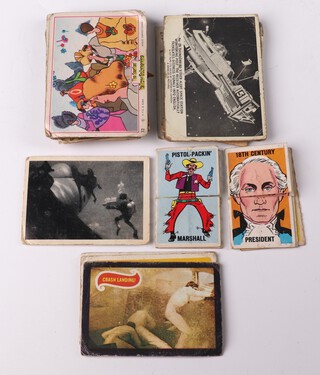 A collection of Gum / Trade cards to include Civil War News, 4 Comic Book Foldees, Planet of the Apes, 2 James Bond Thunderbird, 1 Yellow Submarine, several Monkees, a large quantity of Tarzan, Captain Scarlet other assorted assorted card