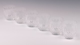 Six Waterford Crystal Colleen pattern glass tumblers 9cm 