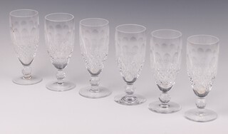 Six Waterford Crystal Colleen pattern champagne glasses 
