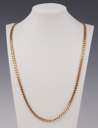 A 9ct yellow gold flat link necklace, 68cm, 42.2 grams 