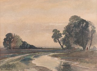 Edward Lawson James Harris (British 1891-1961), River Landscape, probably the Arun, watercolour, signed, 36cm x 49cm, within a gilt frame 