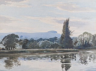 Edwin Lawson James Harris (British, 1891-1961) Chanctonbury Ring from Wiston Lake, watercolour, signed and dated 1946, 38cm x 49cm, within a gilt frame.