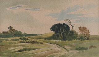 Edwin Lawson James Harris (British, 1891-1961), Wiggonholt Common, watercolour, signed and dated 1950, 22cm x 38cm, within a gilt frame.