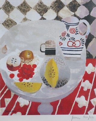 **Mary Fedden (British, 1915-2012), The Matisse Jug, offset lithograph, signed and editioned 532/550 in pencil, 45cm x 36cm, within a gold painted frame **Please note that Artist's Resale Rights may be payable on this lot