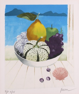 **Mary Fedden (British, 1915-2012), Tresco Still Life, offset lithograph, signed and editioned P/P II/IV in pencil, 37cm x 31cm, within a stained wood frame **Please note that Artist's Resale Rights may be payable on this lot