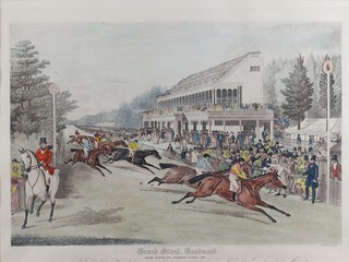 Charles Hunt (1803-1877), "Grandstand Goodwood", aquatint, published by L. Brall & Sons 1870, 59cm x 79cm, within a gilt frame.