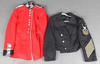 A Scots Guards, guardsman tunic together with an American female Naval Ratings mess kit jacket