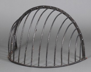 A black painted metal wal manger 50cm h x 75cm w x 55cm d
