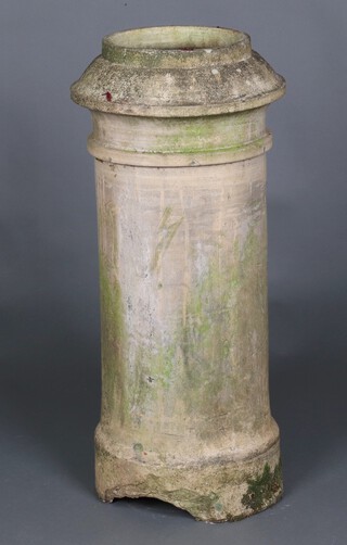 A circular terracotta chimney pot 87cm h x 40cm d
