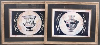 Cesan, pair of prints, still life studies of Grecian urns 41cm x 56cm 