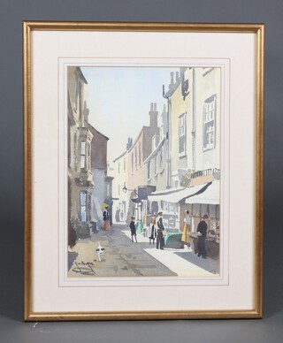 Rodney Pearce, watercolour signed, "The Lanes in Brighton" 37cm x 27cm 