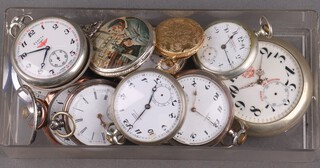A continental silver 800 pocket watch and various other pocket watches