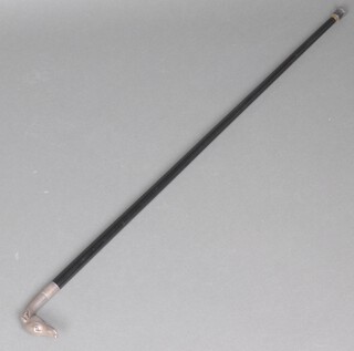 A walking stick, the handle in the form of a greyhound's head
