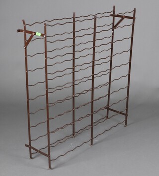 A wire metal double wine rack 102cm h x 98cm w x 21cm d 
