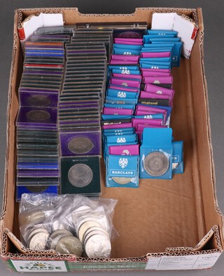 Approximately 156, 1972 Elizabeth II and Prince Philip crowns, cased or in bank packets 