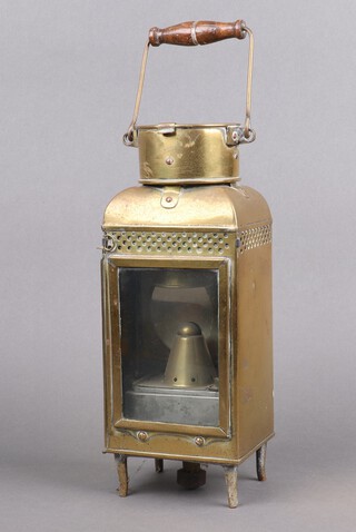 Eli Griffiths and Sons, a brass lamp complete with paraffin burner marked Eli Griffiths and Sons 1915 34cm h x 13cm 