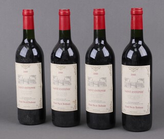 Four bottles of 2000 Saint-Estephe Grand Vin de Bordeaux red wine 