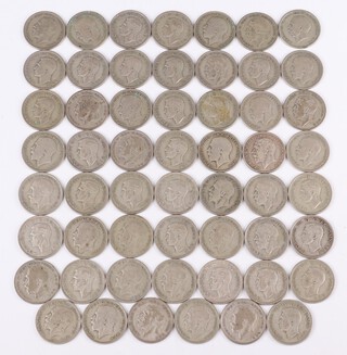 A collection pre-1947 down to 1900, silver half crowns, 762 grams