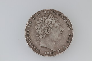 A George III silver crown dated 1818 