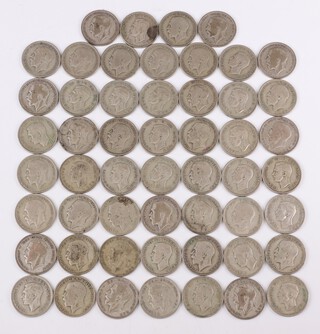 A collection pre-1947 down to 1900, silver half crowns, 732 grams 