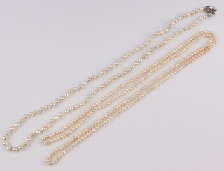 Two cultured pearl necklaces