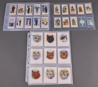 Cigarette cards, a collection of uncommon 1920's and onwards sets of cards to include Cope "The Worlds Police", Ogdens "Pugilist in Action", Lambert and Butler "Motor Index Marks" first series, Gallagher "Footballers in Action", John Player & Sons "Cats", Notaras "Views of China", La Cigarettes Oriental de Belgique "Famous Men Throughout The Ages", Carreras Ltd., "Highwayman (eight)" and R.I. Dexter and Co. "Burrough Arms"  