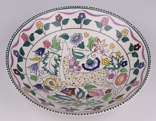 Poole Pottery, a Susan Russell, hand painted bowl in the SK Persian deer design, 26cm 