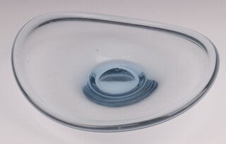 Holmegaard 1959, a freeform clear Art Glass bowl 38cm 