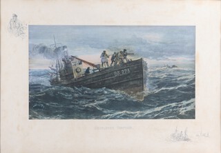 **Snaffles (Charles Johnson Payne) (British, 1884-1967), "Gentlemen Unafraid", early 20th century colour print, signed in pencil, 47cm x 67cm, within an ebonized frame **Please Note - Artists Resale Rights may be payable on this lot