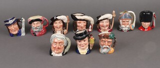 Ten Royal Doulton character jugs - The Lawyer, Porthos, Robinson Crusoe, Falstaff, Gulliver, Athos, The Guardsman, Don Quixote, D'Artagnan and Mr Pickwick 
