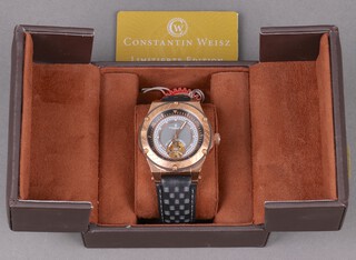 A gentleman's Constantin Weisz limited edition wristwatch contained in a plush case