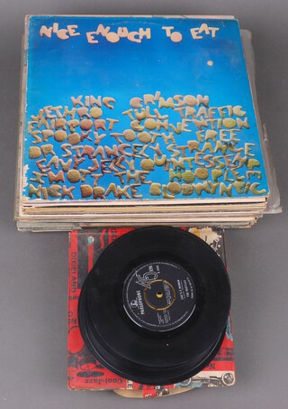 A good collection of 1960's and 1970's LP's and 45rpm vinyl records to include King Crimson "Love Mountain", Yard Birds, Led Zeppelin, Captain Beefheart, Ten Years After, Black Widow, Pink Floyd etc 