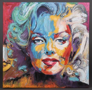 Eran Di Capri, oil on acrylic, portrait of Marilyn Monroe 77cm x 76cm 