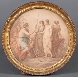 William Reynolds after Angelica Kauffman "The Judgement of Paris" together with 8 other prints and a silhouette 