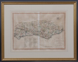 After J Cary, a coloured map of Sussex 37cm x 51cm 