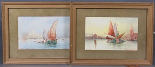 H Salari, a pair of watercolour drawings signed "Grand Canal Venice" and "Venetian Fishing Boat" 19cm x 30cm 