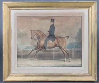 Samual William Fores (publisher) The Duke of Wellington on horseback 19th century aquatint 37cm x 46cm in a gilt frame, a 19th century coloured print after Hugh Pyall "September" 39cm x 42cm in a maple frame and, a monochrome print "Siege of Sebastapol" in a maple frame 24cm x 48cm 
