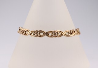 An Italian yellow gold marked 9kt bracelet, 18cm, 6.6 grams 