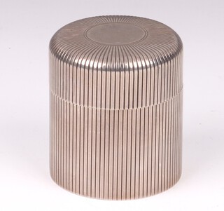 A Victorian cylindrical ink well with glass liner, London 1899  by Sampson Morden 4cm x 4cm