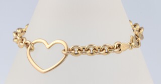 An Italian yellow gold marked 9kt belcher link bracelet, 19cm, 6.2 grams 
