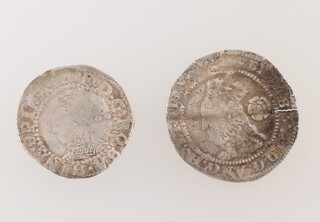 An  Elizabeth I silver threepence dated 1575, Spink 2566 1.26g, together with an Elizabeth I halfgroat with pellets to bust, Spink 2579?  0.92g