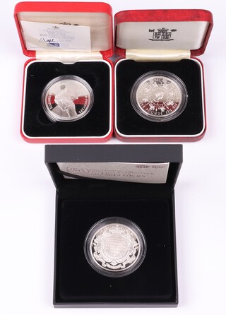 A collection of 5 Royal Mint Silver proof 2 pound coins ( 1994, 1995, 1996, 1999, 2001 ) all boxed with COA.